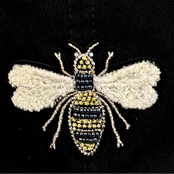 New Custom Designed Black Baseball Cap with Yellow & Black Bee. - Picture 2 of 4